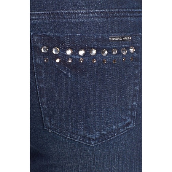 Michael Kors Embellished Skinny Jeans Denim Pants Trousers Stellar 2 New $135 - Picture 8 of 8